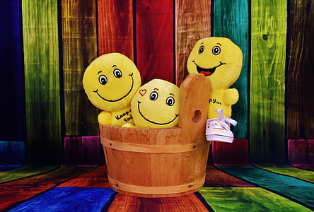 Смайли, Смішний, дерев'яні ванни, колір, смайлик, смайлик, сміятися