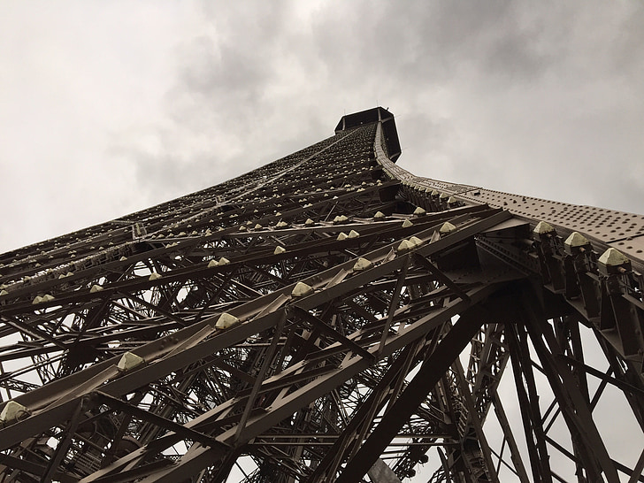 Pariis, Eiffeli torn, terasest, pilve, Prantsusmaa, arhitektuur, Landmark