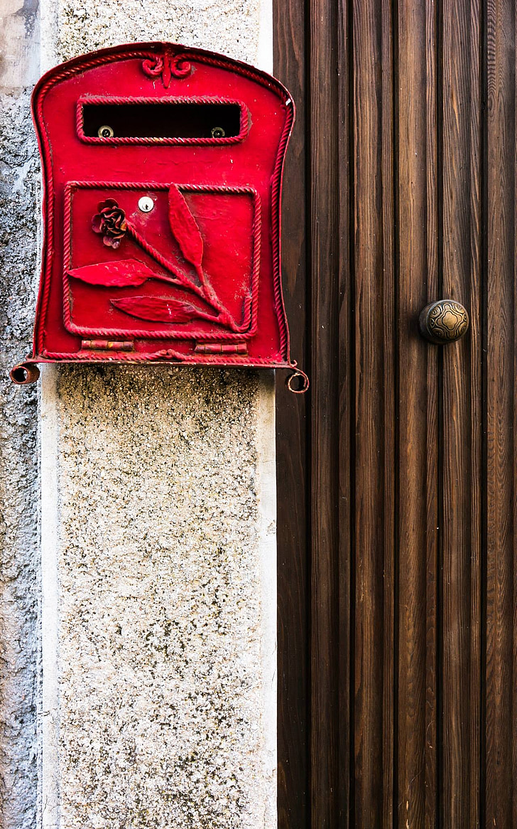 postaláda, Post, piros, betűk, mail, régi, régimódi