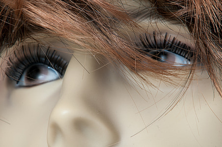 mannequin, head, eyes, fashion, stare, hair, female