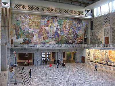 oslo, town hall, entrance hall, painting, norway
