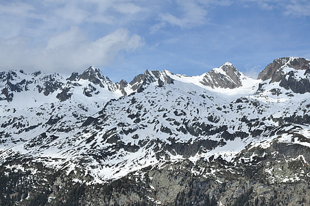 Alperna, bergen, Europa, landskap, Frankrike, snö, toppar