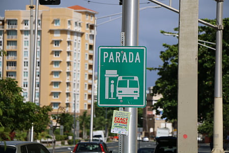 senyal, parada, autobús, d'embarcament, signe del carrer, carretera, trànsit