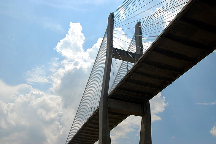 travée de pont, pont, structure, savane, Géorgie, rivière, architecture