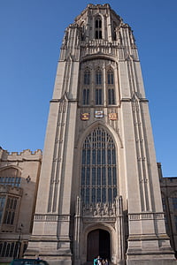 Universiteit, toren, Bristol, wapenschild, historisch, het platform, gebouw