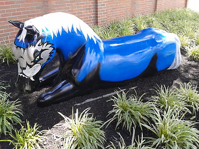 con ngựa, màu xanh, Louisville, Kentucky, bức tượng, nghệ thuật, tác phẩm điêu khắc
