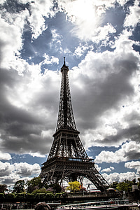 Torre Eiffel, Paris, Europa, Francês, símbolo, edifício, Europeu