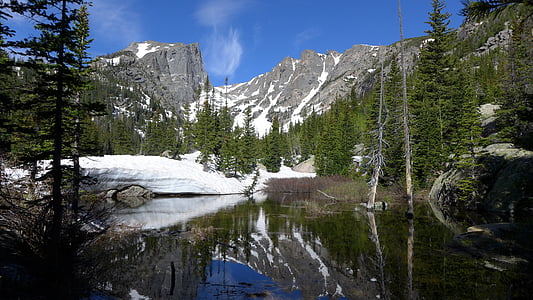 muntanya, Colorado, muntanyes de Colorado, Muntanyes Rocalloses, l'estiu, Llac, natura