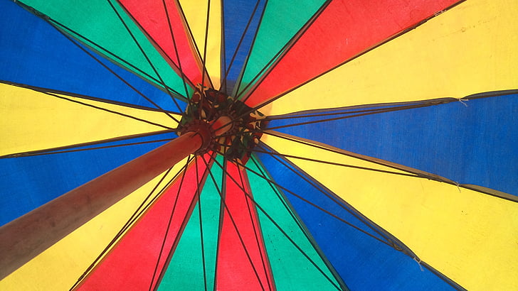 paraply, farve, farverige, vejr, udendørs, parasol, parasol