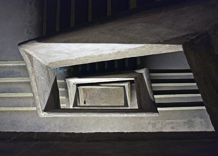 stepenice, postupno, pojava, stubište, porast, visoke, beton