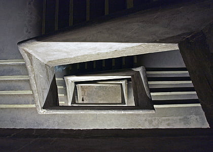 trapper, gradvist, fremkomsten, trappe, anledning, høj, beton
