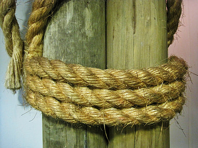 rope, thick, strong, tied, post, cord, cable
