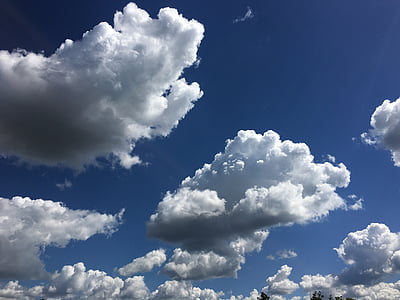 nuvens, céu, glomérulo, cobertura de nuvens, nuvem, natureza, céu azul