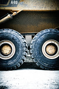 camion de monstre, mine, retrait, Chargeuse sur pneus, camion à benne basculante, grande, énorme