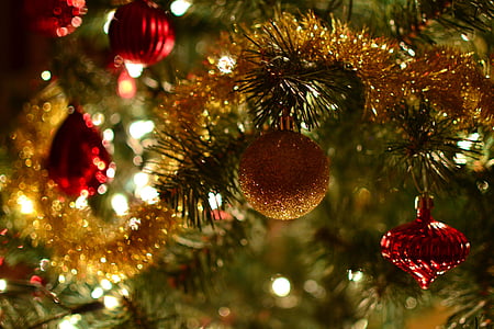 Weihnachtsbaum, Weihnachten, Weihnachtsschmuck, Sternchen, Ornamente, Christbaumkugel, Dekoration