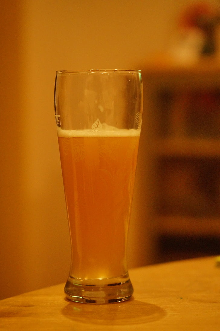 beer, wheat beer, beer glass, drinking beer, thirst, refreshment, drink
