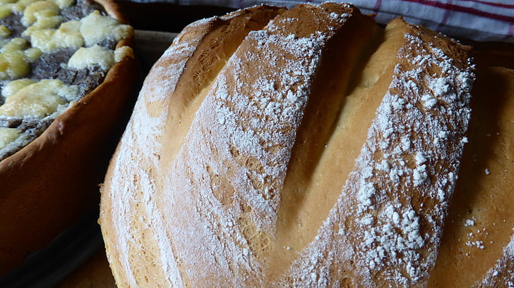 pão, pão de fermento, massa de pão, crocante, mealy, farinha, cozer o seu próprio
