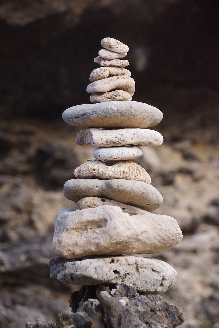 balance, stones, beach, rock, nature, coast, zen