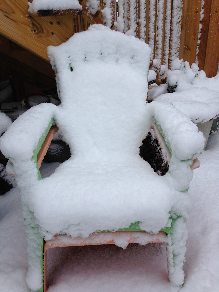 chair, beach chair, adirondack chair, season, white, cold, ice