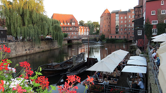 Lüneburg, épület, homlokzat, ékszer, építészet, óváros, rácsos