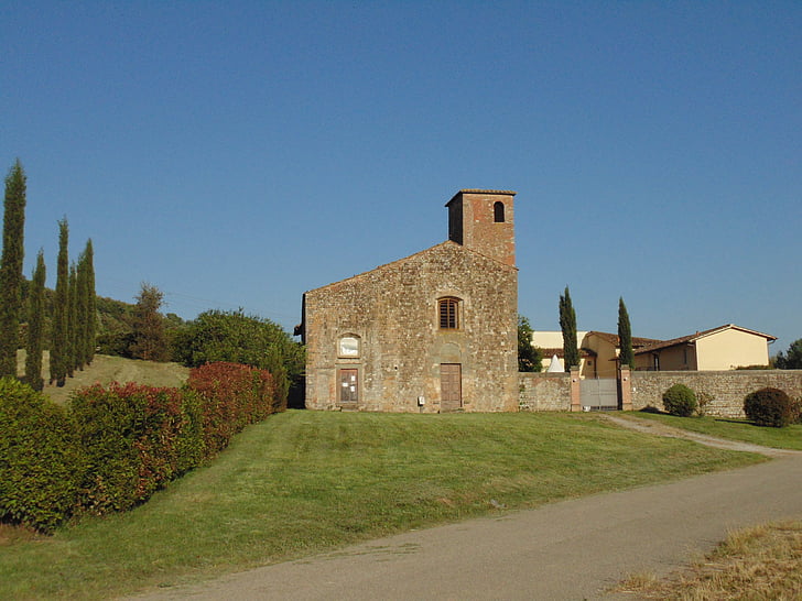Crkva, Borgo, Toskana, ljeto, nebo, Prato, kule