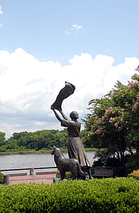 famosa senhora agitando, savana, Geórgia, Marco, Monumento, América, histórico