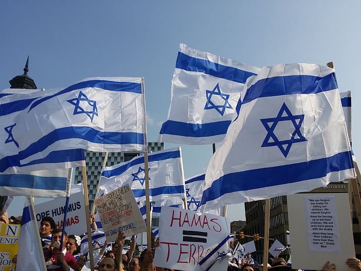 protest, demonstration, israel, political, sign, banner, protester
