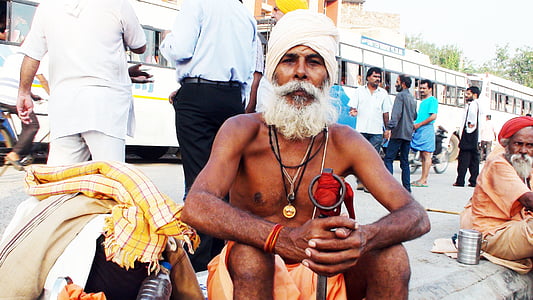 Sadhu, Indian street, India, indisk, hellig mann