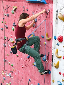 alpinistas, moteris, rankos stiprumas, stiprus, lipti, laipiojimo virve, Laipiojimo bateliai