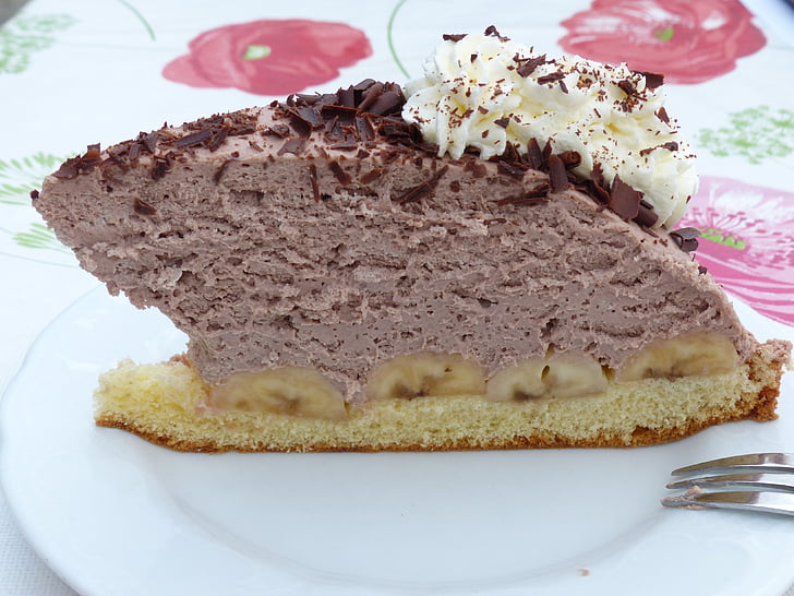 торт, Шоколадний торт, банановий пиріг, banentorte, крем пиріг, крем, десерт