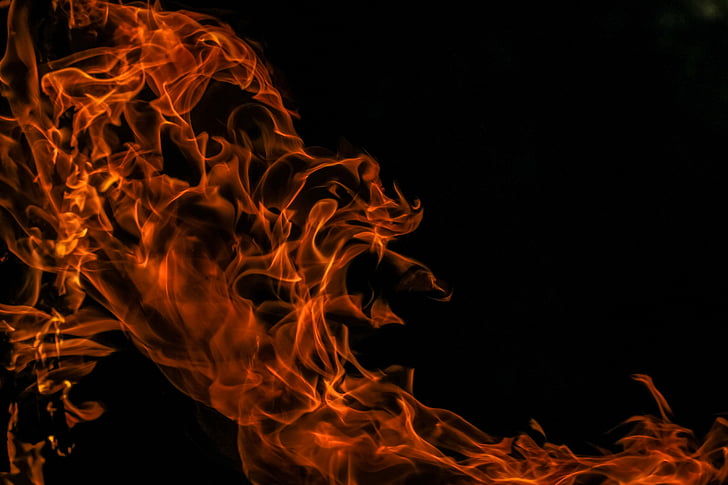 fire, flame, flames, heat - temperature, burning, black background, inferno