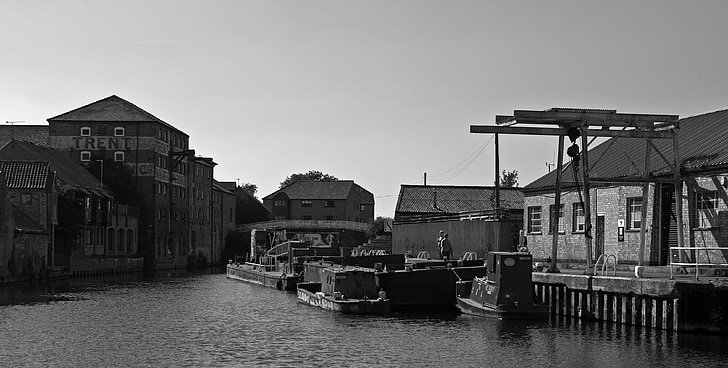canal, magatzem, riu, Nottinghamshire, Pont
