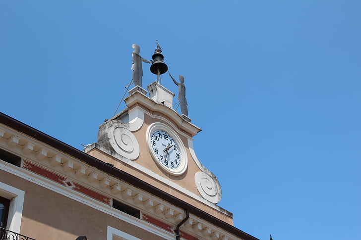steeple, bells, clock, clock tower, mediterranean