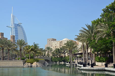 u en e, Dubai, Hotel, Burj Al Arab, arkitektur, byggnad, Holiday