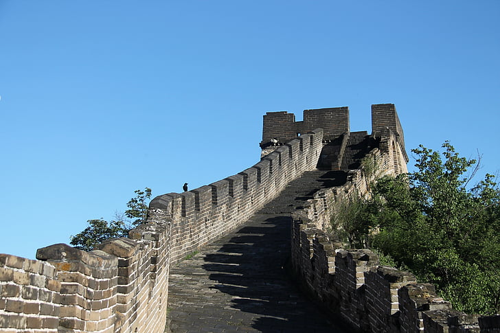 the great wall, the great wall at mutianyu, china, blue sky and white clouds, summer, mutianyu, beijing