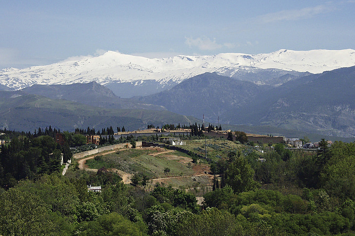 Španělsko, Sierra nevada, krajina, hory, sníh kápí, Andalusie