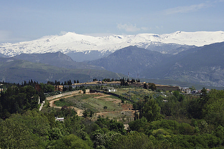 Španija, Sierra nevada, krajine, gore, sneg Zagrnut, Andaluzija