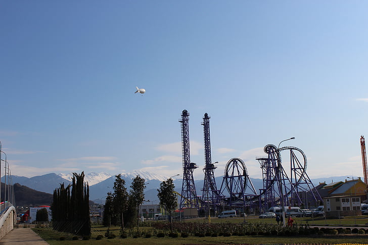 roller coaster, mountains, sochi, olympic park