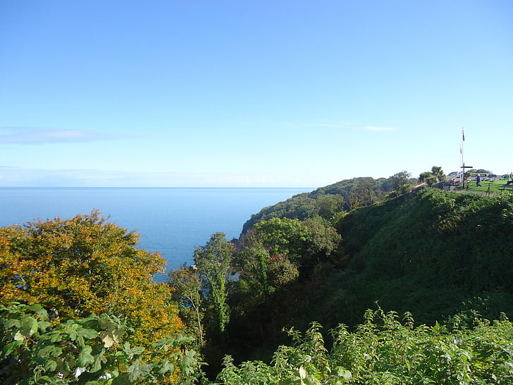 Babbacombe, Devon, pe litoral, peisaj, peisaj, plajă, coasta