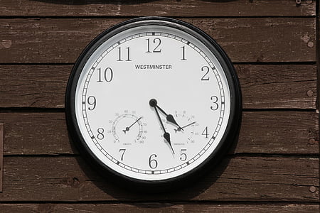 hodiny, venkovní, čas, dřevo - materiál, hodinový ciferník, staré, staromódní