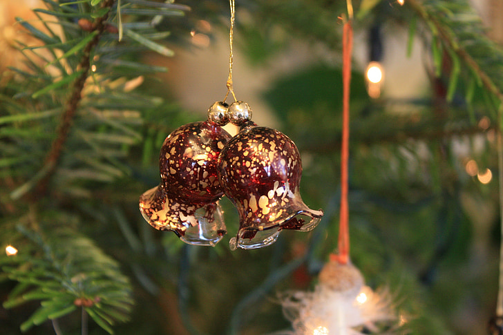 L310, Bell, Christmas Ornament, Julkort, gratulationskort, ljus, stjärnigt