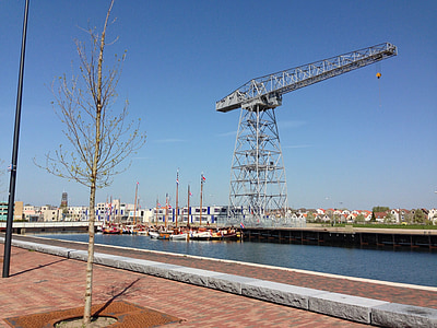 Schelde quarter, Schelde keran, dermaga pelabuhan, Vlissingen, Selandia, Walcheren
