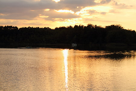 abendstimmung, Havels, ūdens, ezers, atspoguļojot, laika apstākļi