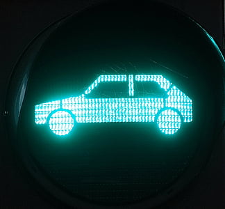 Auto, trafiklys, bil, grøn, kørsel, køretøj, lys figurer
