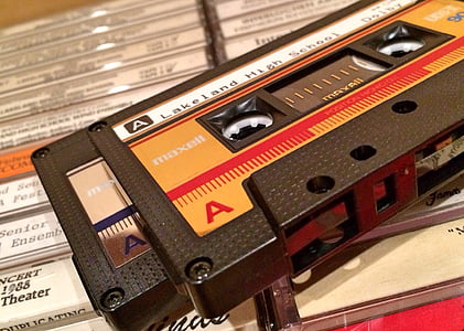 cassette, ruban adhésif, musique, Retro, audio, son, Vintage