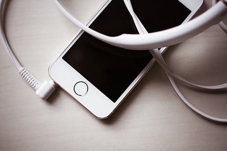 dispositivo, fones de ouvido, fones de ouvido, eletrônica, iPhone, iPhone 5s, telefone móvel