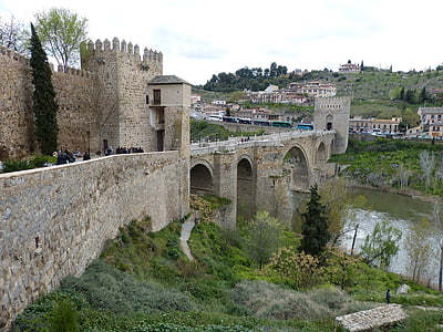 Jembatan, Toledo, Spanyol, Kastilia, kota tua, secara historis, Pusat kota bersejarah