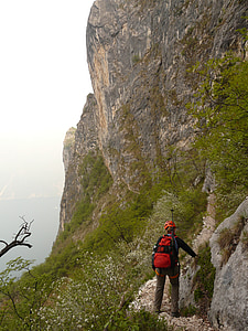 pendakian, Garda, batu kecelakaan, batu tepi, tegak lurus, curam, sentiero fausto susatti
