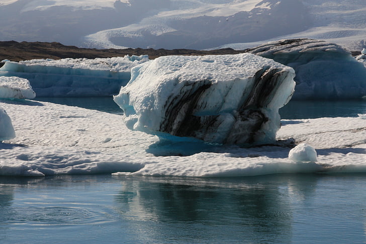 jökulsárlón, glacier, lagoon, icebergs, iceland, chunks of ice, ice floes