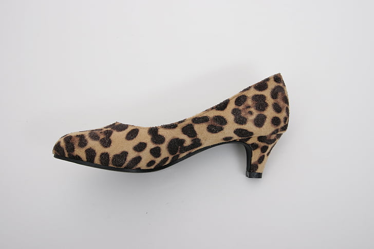 zapatos de tacón altos, de las mujeres, zapato, leopardo